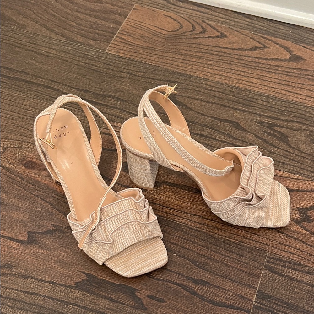 A new day ruffled block heels